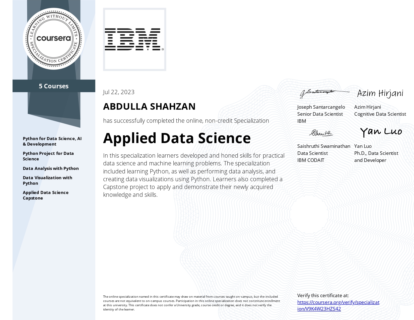 certificate